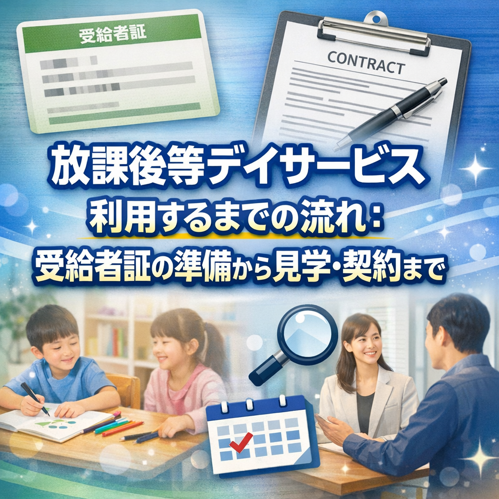 放課後等デイサービス利用するまでの流れ：受給者証の準備から見学・契約まで